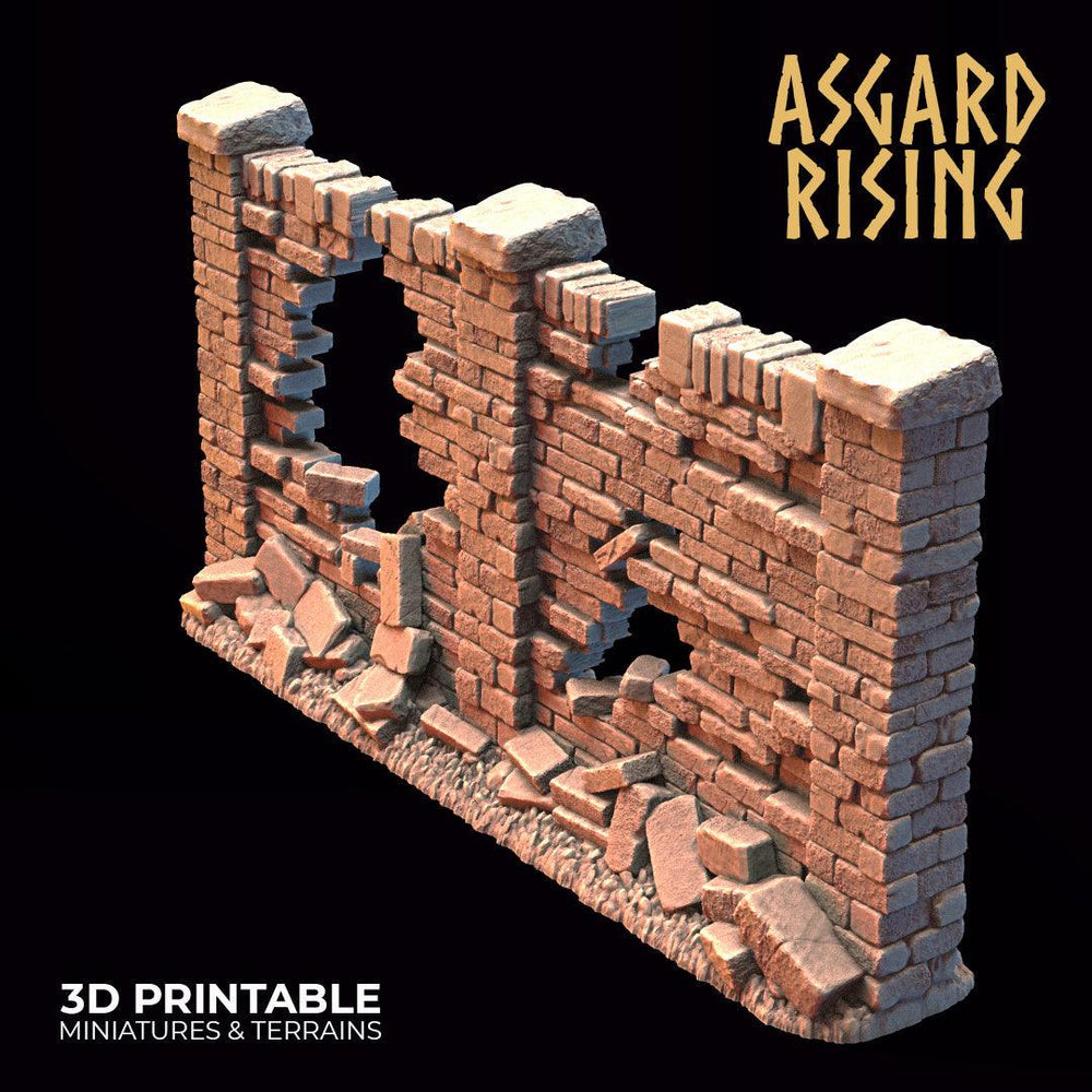3D Printed Asgard Rising Cemetery Stone Wall Gate Set B 28mm-32mm Ragnarok D&D (Online Only)