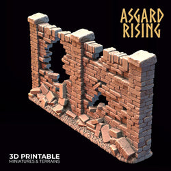 3D Printed Asgard Rising Cemetery Stone Wall Gate Set B 28mm-32mm Ragnarok D&D (Online Only)