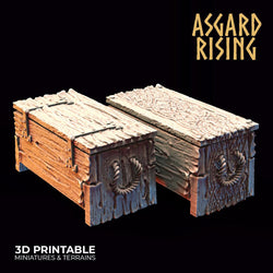 3D Printed Asgard Rising Chests Set 28mm - 32mm Ragnarok D&D (Online Only)