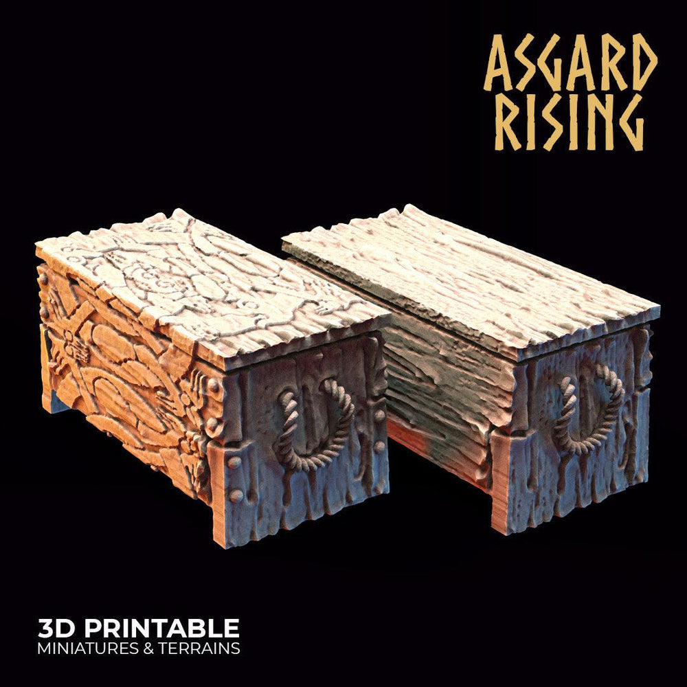 3D Printed Asgard Rising Chests Set 28mm - 32mm Ragnarok D&D (Online Only)