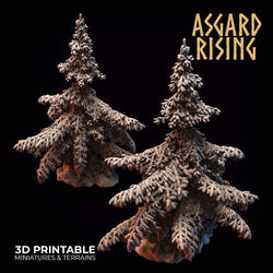 3D Printed Asgard Rising Conifers Spruce Modular Forest Tree Set 32mm D&D (Online Only)