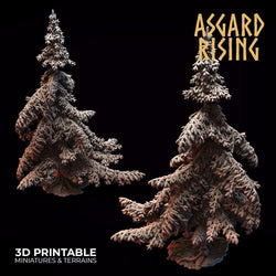 3D Printed Asgard Rising Conifers Spruce Modular Forest Tree Set 32mm D&D (Online Only)