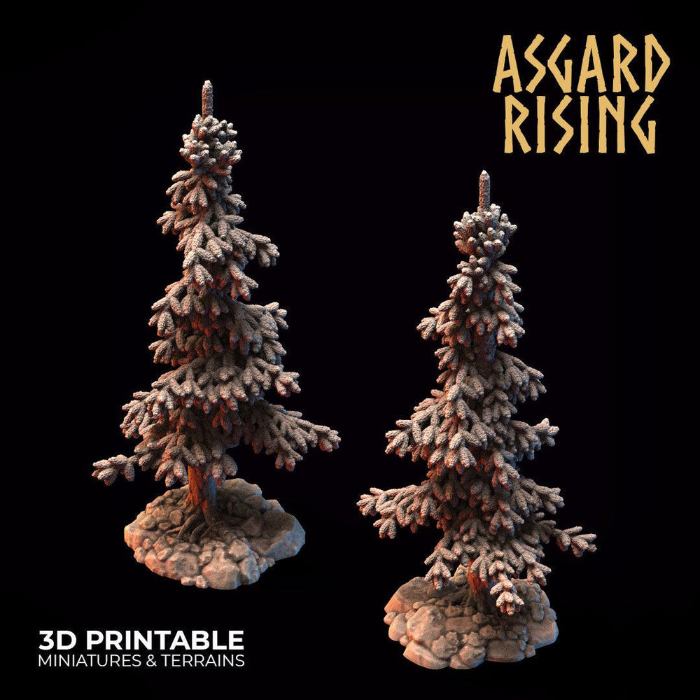 3D Printed Asgard Rising Conifers Spruce Modular Forest Tree Set 32mm D&D (Online Only)