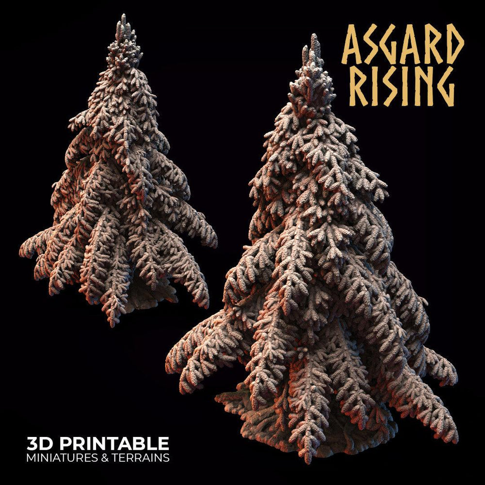 3D Printed Asgard Rising Conifers Spruce Modular Forest Tree Set 32mm D&D (Online Only)