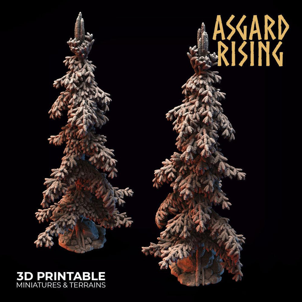 3D Printed Asgard Rising Conifers Spruce Modular Forest Tree Set 32mm D&D (Online Only)