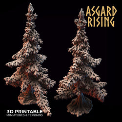 3D Printed Asgard Rising Conifers Spruce Modular Forest Tree Set 32mm D&D (Online Only)