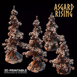 3D Printed Asgard Rising Conifers Spruce Modular Forest Tree Set 32mm D&D (Online Only)