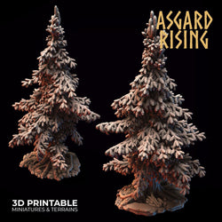 3D Printed Asgard Rising Conifers Spruce Modular Forest Tree Set 32mm D&D (Online Only)