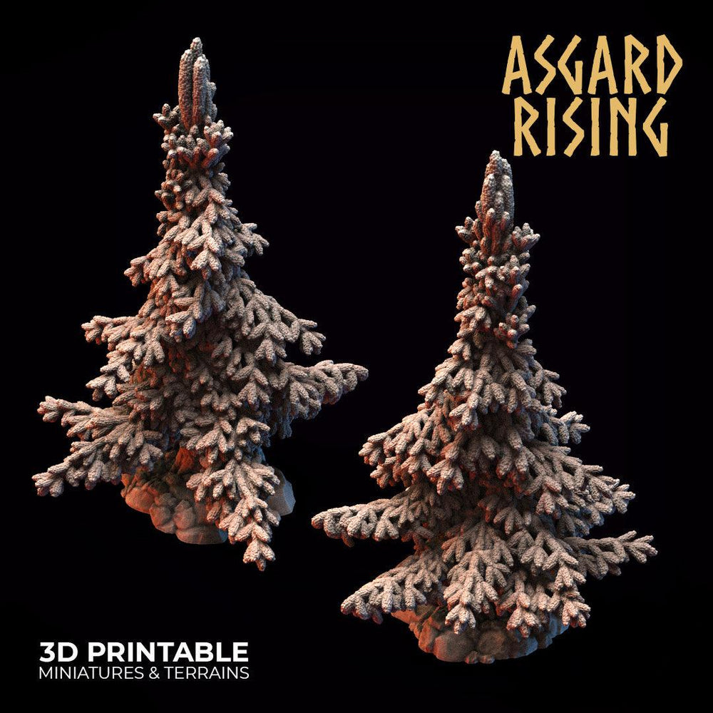 3D Printed Asgard Rising Conifers Spruce Modular Forest Tree Set 32mm D&D (Online Only)