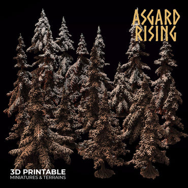 3D Printed Asgard Rising Conifers Spruce Modular Forest Tree Set 32mm D&D (Online Only)