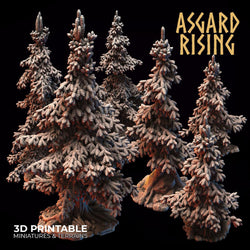3D Printed Asgard Rising Conifers Spruce Modular Forest Tree Set 32mm D&D (Online Only)