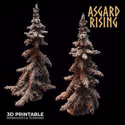 3D Printed Asgard Rising Conifers Spruce Modular Forest Tree Set 32mm D&D (Online Only)