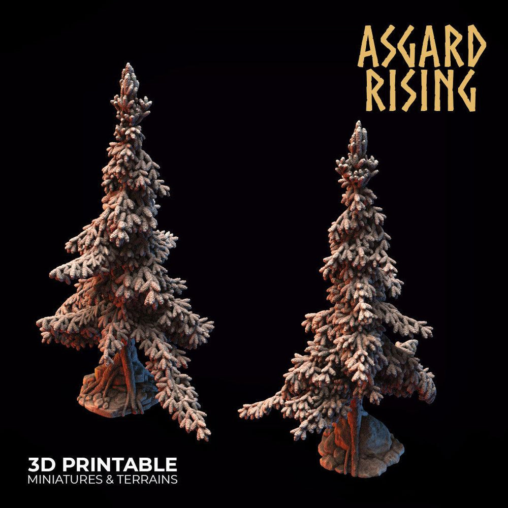 3D Printed Asgard Rising Conifers Spruce Modular Forest Tree Set 32mm D&D (Online Only)