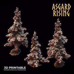 3D Printed Asgard Rising Conifers Spruce Modular Forest Tree Set 32mm D&D (Online Only)