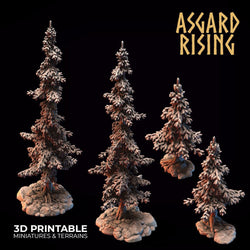 3D Printed Asgard Rising Conifers Spruce Modular Forest Tree Set 32mm D&D (Online Only)