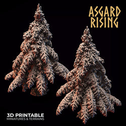 3D Printed Asgard Rising Conifers Spruce Modular Forest Tree Set 32mm D&D (Online Only)