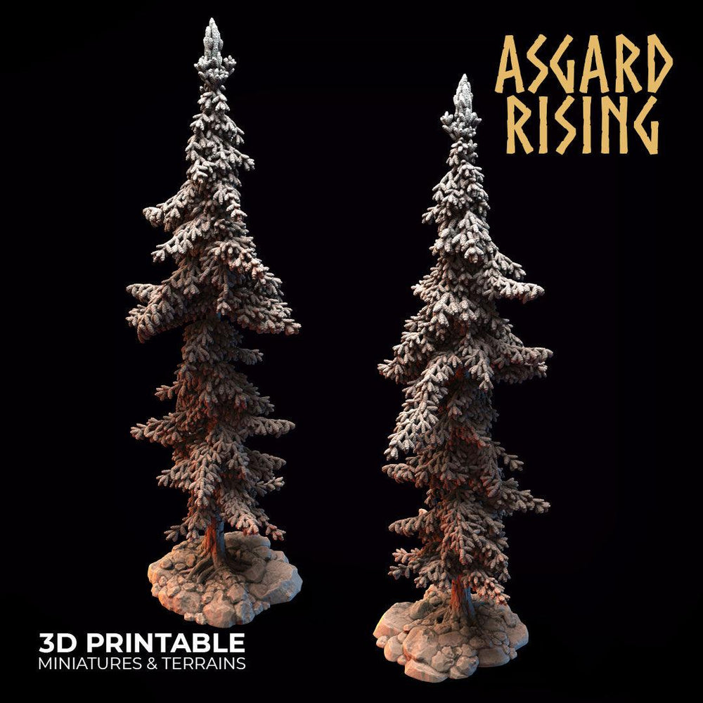3D Printed Asgard Rising Conifers Spruce Modular Forest Tree Set 32mm D&D (Online Only)