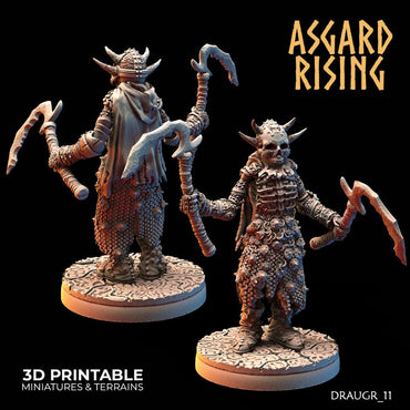 3D Printed Asgard Rising Draugr Barrow Guards Modular Set A 28 32 mm Wargaming DnD (Online Only)