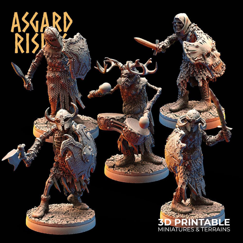 3D Printed Asgard Rising Draugr Barrow Guards Modular Set B 28 32 mm Wargaming DnD (Online Only)