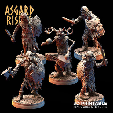 3D Printed Asgard Rising Draugr Barrow Guards Modular Set B 28 32 mm Wargaming DnD (Online Only)