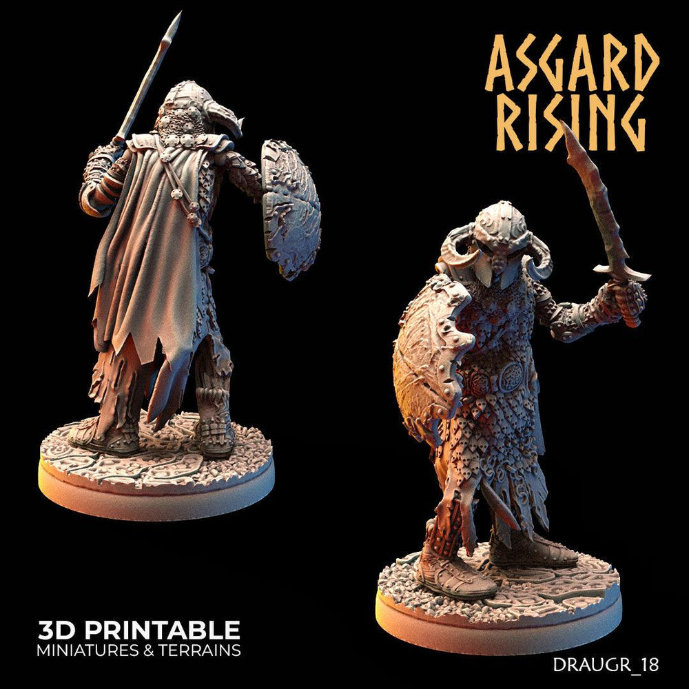 3D Printed Asgard Rising Draugr Barrow Guards Modular Set B 28 32 mm Wargaming DnD (Online Only)