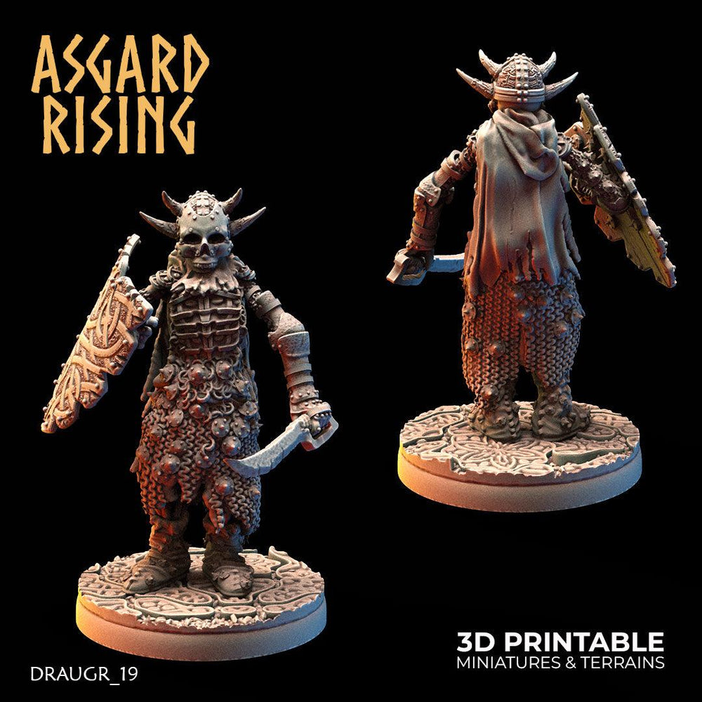 3D Printed Asgard Rising Draugr Barrow Guards Modular Set C 28 32 mm Wargaming DnD (Online Only)
