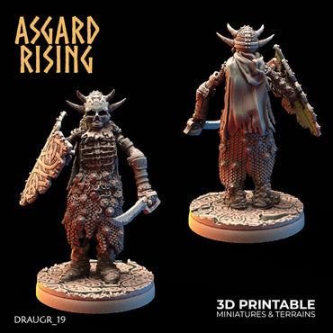 3D Printed Asgard Rising Draugr Barrow Guards Modular Set D 28 32 mm Wargaming DnD (Online Only)