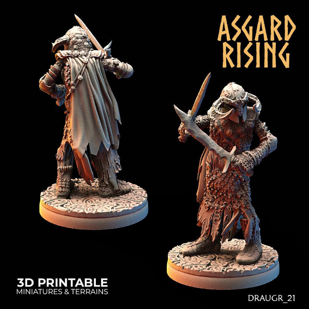 3D Printed Asgard Rising Draugr Barrow Guards Modular Set D 28 32 mm Wargaming DnD (Online Only)