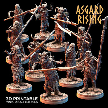 3D Printed Asgard Rising Draugr Phalanx Modular Set 28 32 mm Wargaming DnD (Online Only)