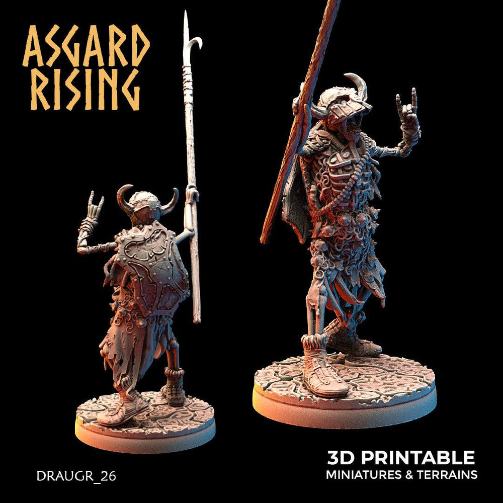 3D Printed Asgard Rising Draugr Phalanx Modular Set 28 32 mm Wargaming DnD (Online Only)