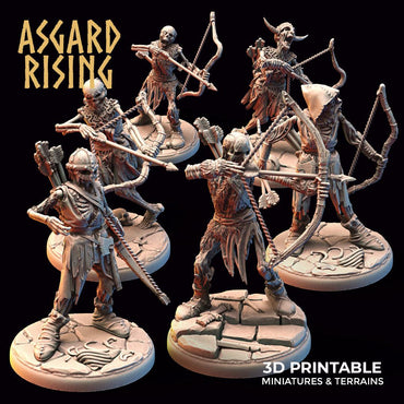 3D Printed Asgard Rising Draugr - Undead Skeleton Archers Set 28mm - 32mm (Online Only)