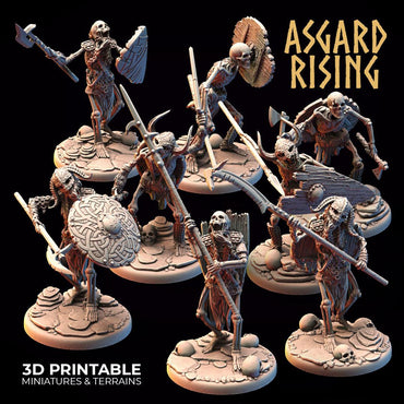 3D Printed Asgard Rising Draugr - Undead Skeleton Infantry Set 28mm - 32mm (Online Only)