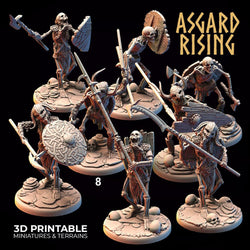 3D Printed Asgard Rising Draugr - Undead Skeleton Infantry Set 28mm - 32mm (Online Only)