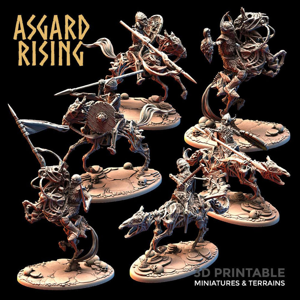 3D Printed Asgard Rising Draugr - Undead Skeleton Riders Set 28mm - 32mm (Online Only)