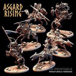 3D Printed Asgard Rising Draugr - Undead Skeleton Riders Set 28mm - 32mm (Online Only)