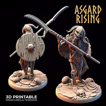 3D Printed Asgard Rising Draugr Undead Skeleton Warrior Infantry 28mm 32mm D&D (Online Only)