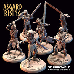 3D Printed Asgard Rising Draugr - Undead Skeleton Warriors Set 28mm - 32mm (Online Only)