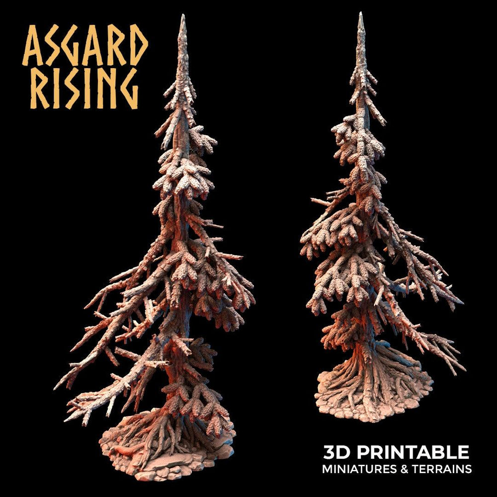 3D Printed Asgard Rising Dry Conifers Spruce Modular Forest Set 28mm 32mm D&D (Online Only)