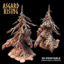3D Printed Asgard Rising Dry Conifers Spruce Modular Forest Set 28mm 32mm D&D (Online Only)