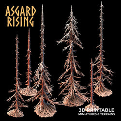 3D Printed Asgard Rising Dry Conifers Spruce Modular Forest Set 28mm 32mm D&D (Online Only)