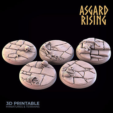 3D Printed Asgard Rising Dungeon Round Base Set 25 28 32 35mm D&D (Online Only)