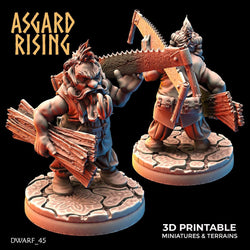 3D Printed Asgard Rising Dwarf Artisan Worker Set 28mm - 32mm (Online Only)