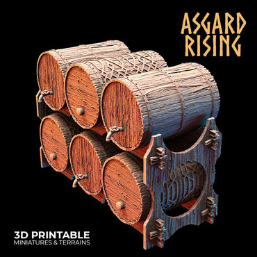 3D Printed Asgard Rising Dwarf Barrels Distillery and Brewery 28mm - 32mm (Online Only)