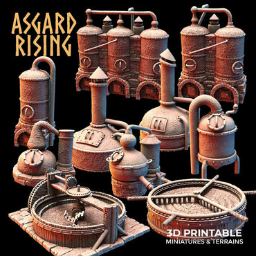 3D Printed Asgard Rising Dwarf Distillery and Brewery Set 28mm - 32mm (Online Only)
