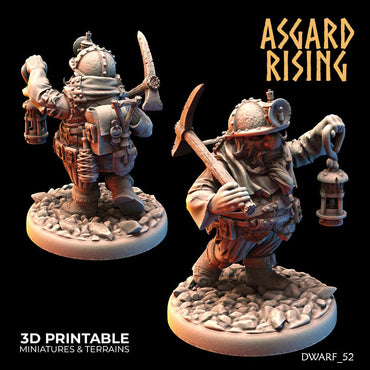 3D Printed Asgard Rising Dwarf Dwarven Miners Set 1 28mm - 32mm (Online Only)