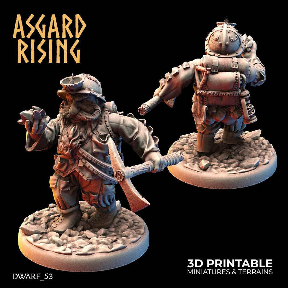 3D Printed Asgard Rising Dwarf Dwarven Miners Set 1 28mm - 32mm (Online Only)