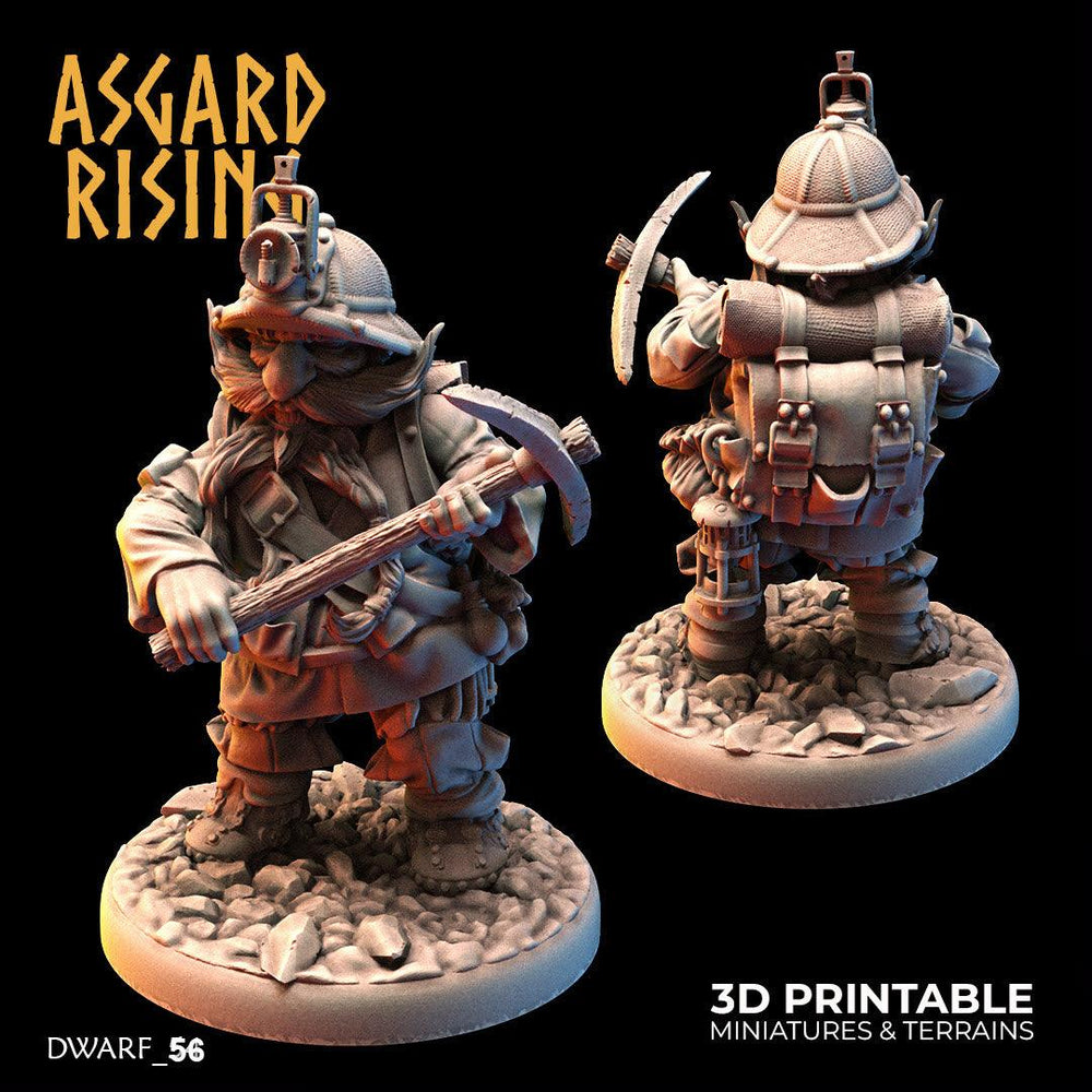 3D Printed Asgard Rising Dwarf Dwarven Miners Set 1 28mm - 32mm (Online Only)