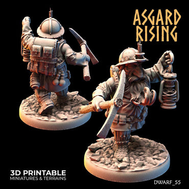 3D Printed Asgard Rising Dwarf Dwarven Miners Set 2 28mm - 32mm (Online Only)