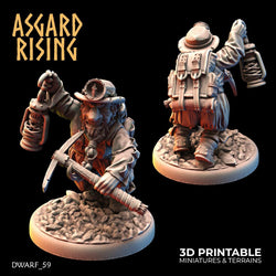 3D Printed Asgard Rising Dwarf Dwarven Miners Set 2 28mm - 32mm (Online Only)