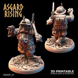 3D Printed Asgard Rising Dwarf Dwarven Miners Set 3 28mm - 32mm (Online Only)